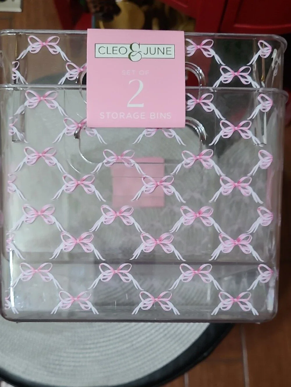 Cleo & June Decorative Bow Storage Bin  Set
